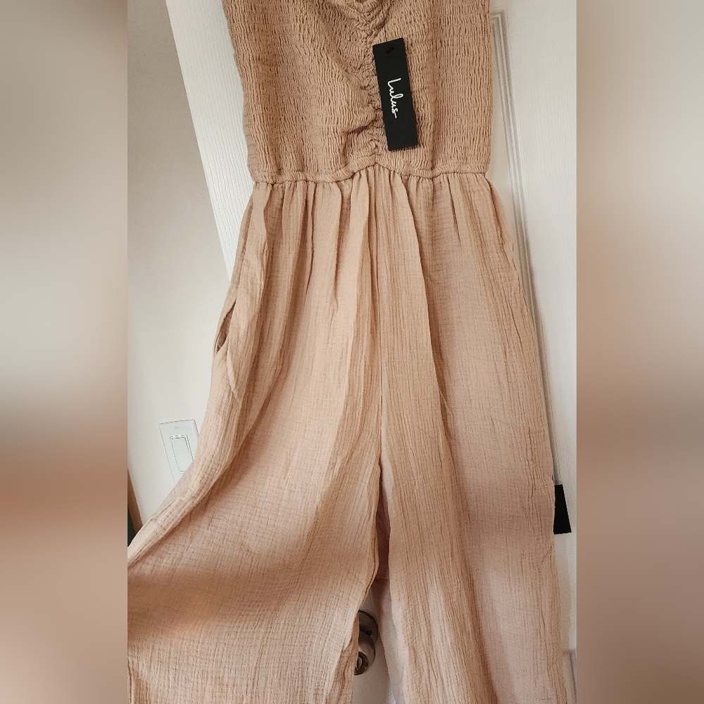 Lulus Daniyah Smocked Flutter Sleeve Wide-Leg Jumpsuit - Picture 3 of 8